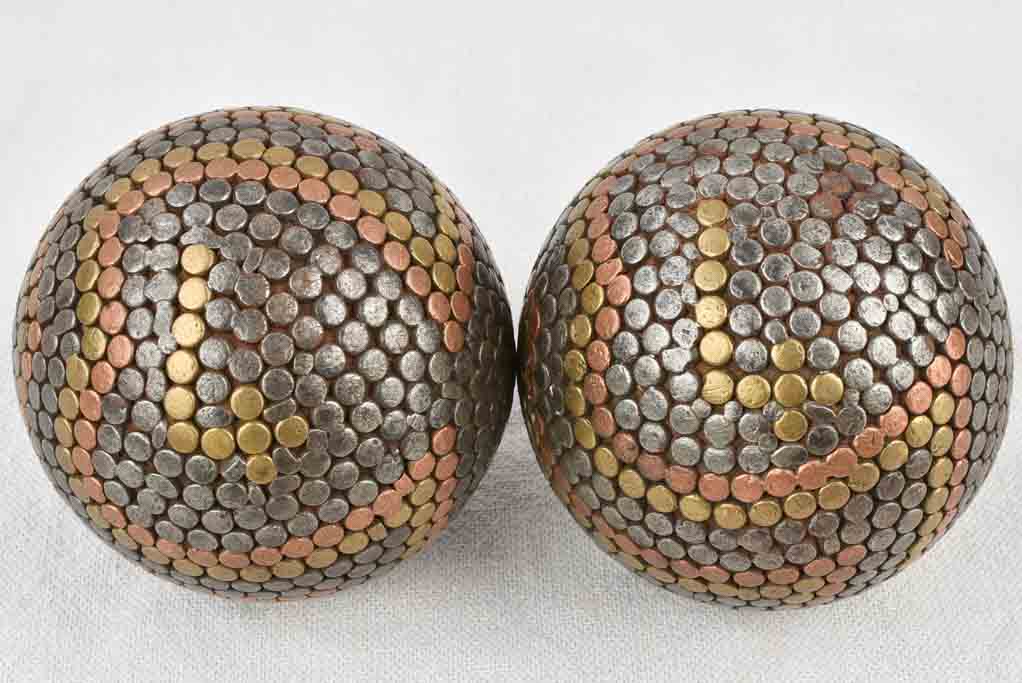 3 pairs of 19th century French petanque balls - 4"