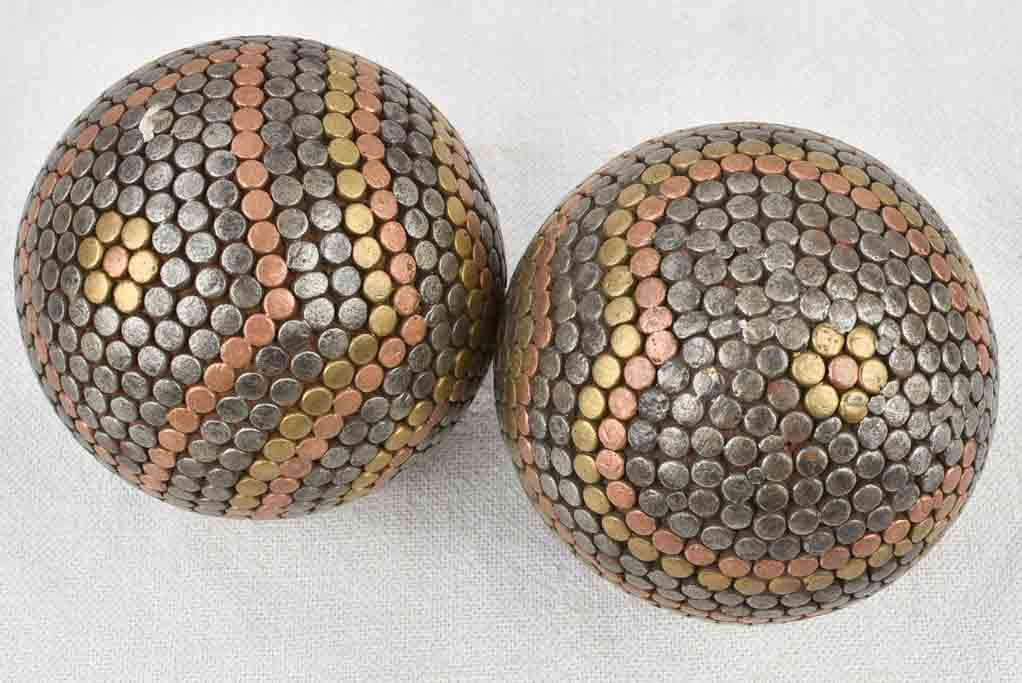 3 pairs of 19th century French petanque balls - 4"