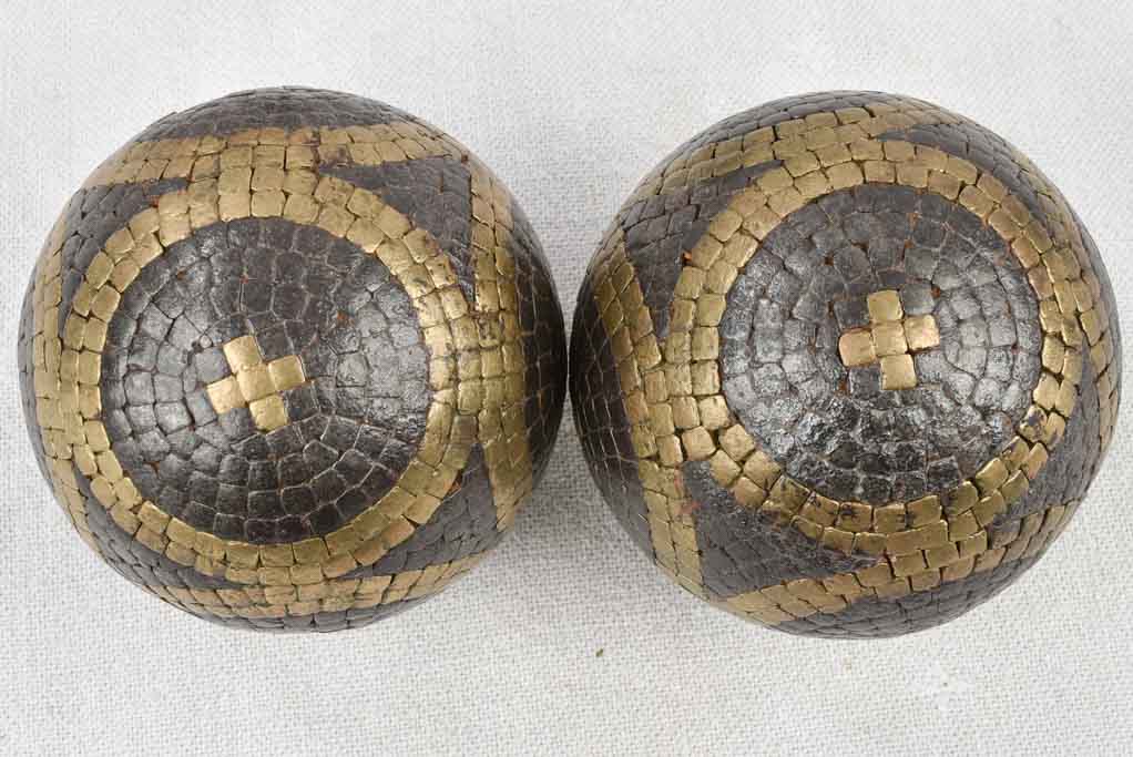 3 pairs of 19th century French petanque balls - 4"