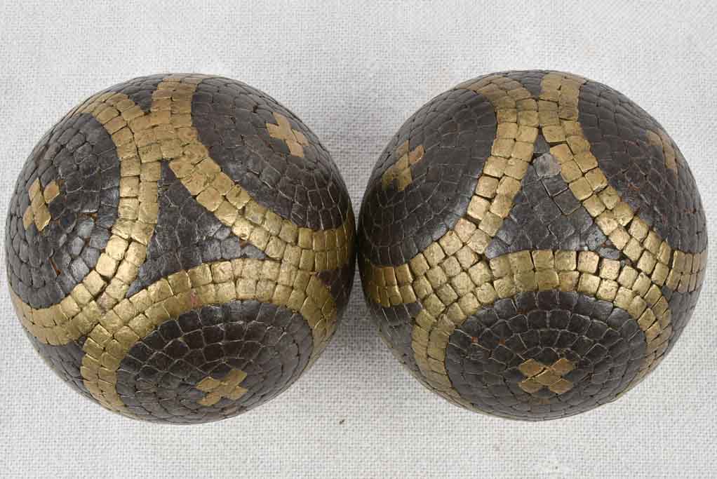 3 pairs of 19th century French petanque balls - 4"