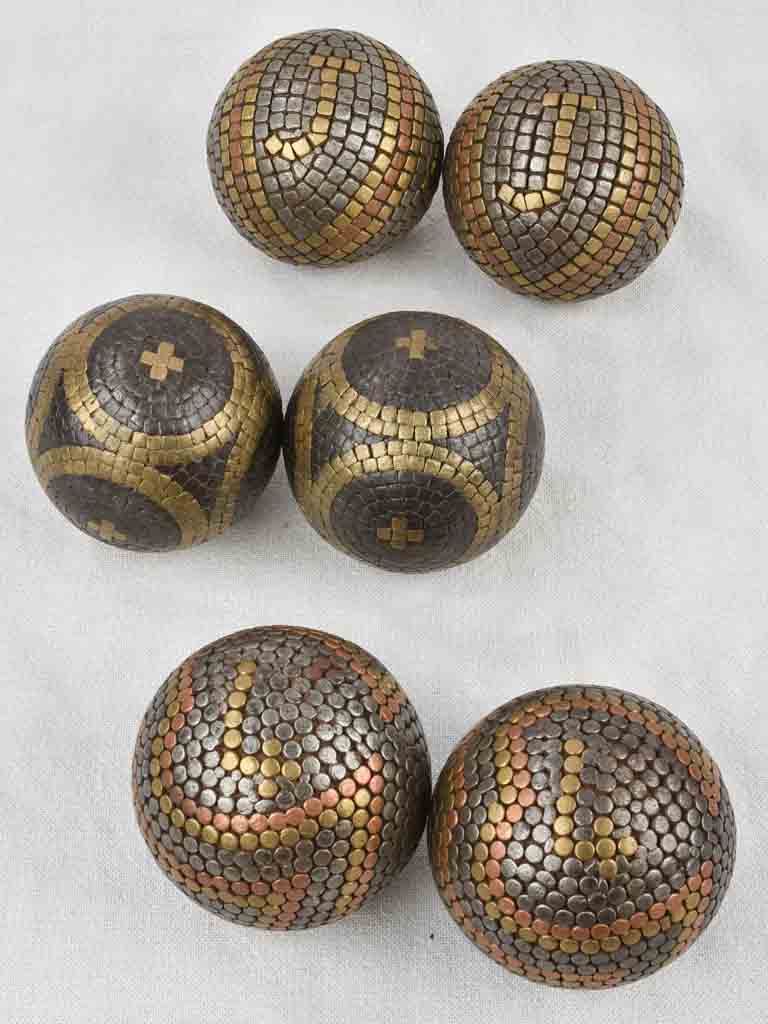 3 pairs of 19th century French petanque balls - 4"