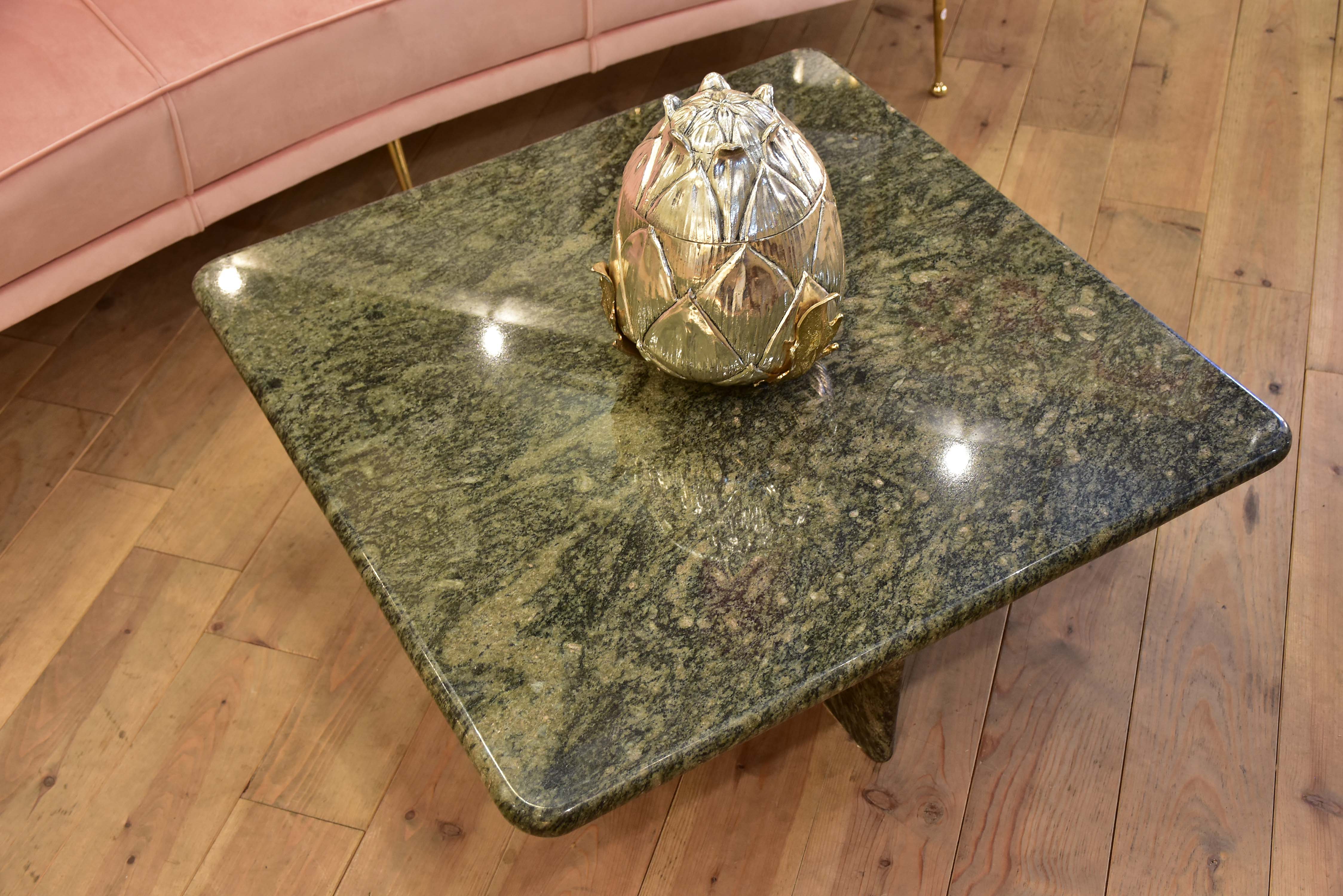 Vintage square coffee table - granite