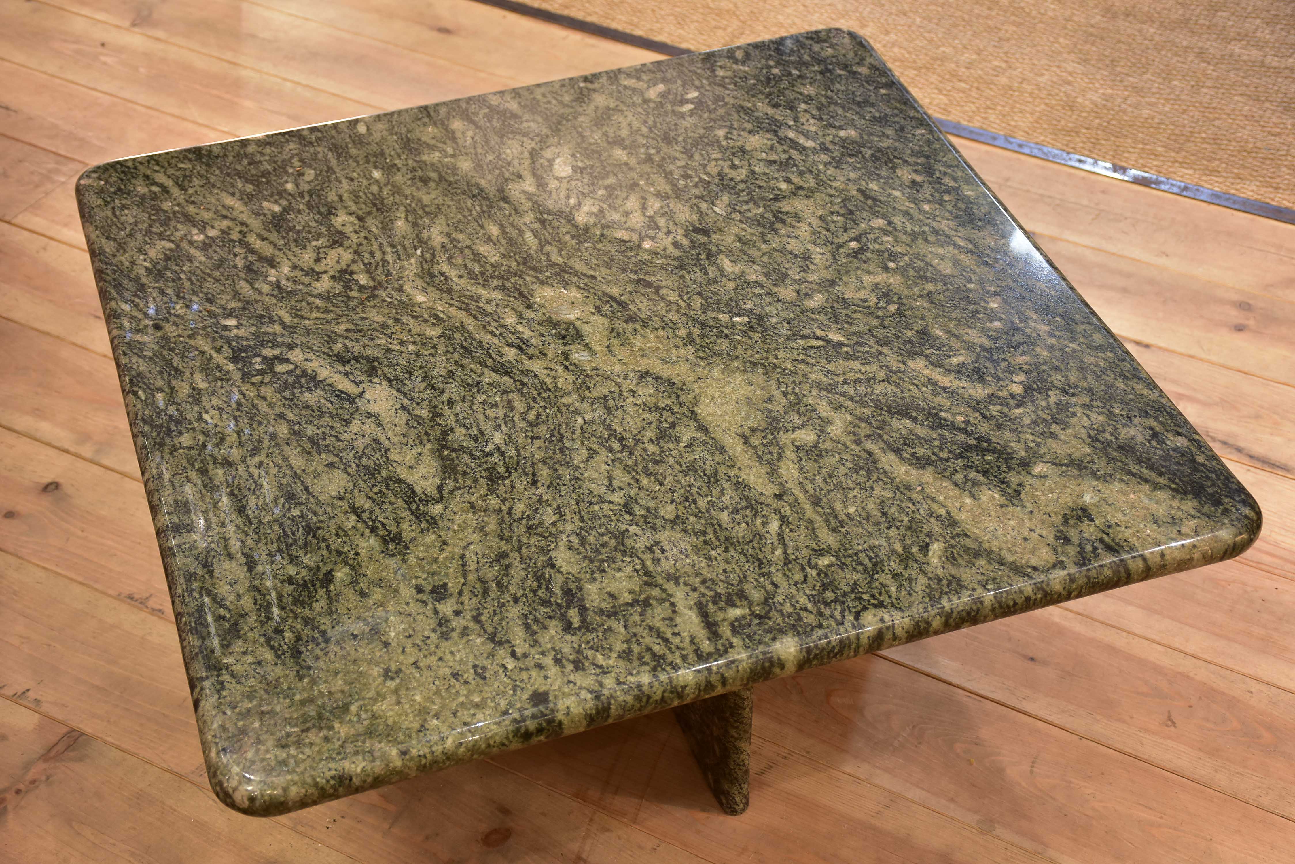 Vintage square coffee table - granite