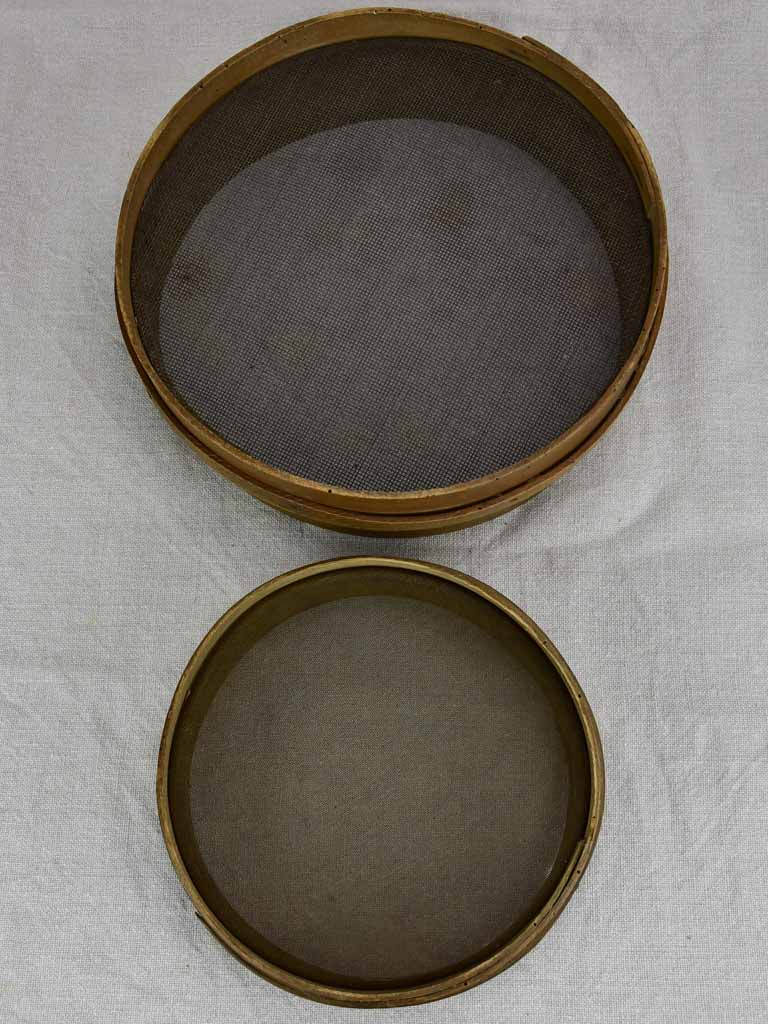 Two antique  French flour sieves