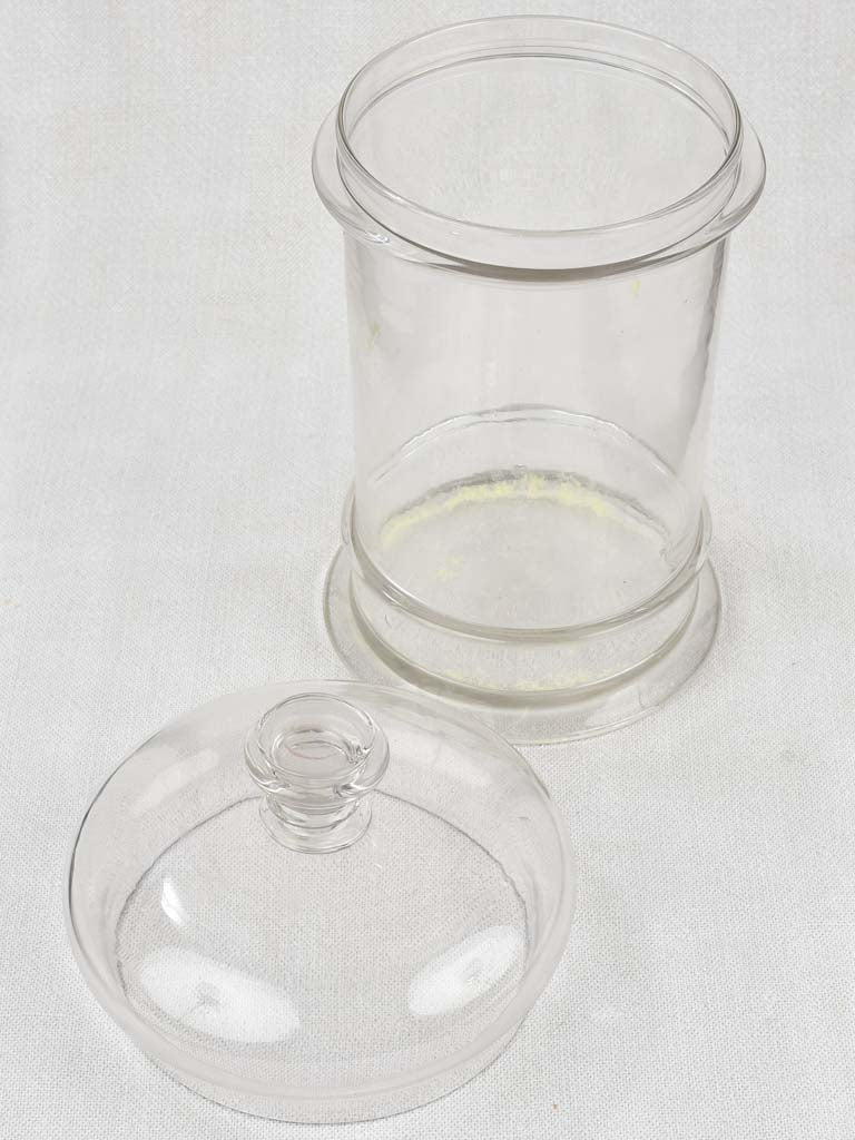 3 antique French lidded glass candy jars - 12¼"