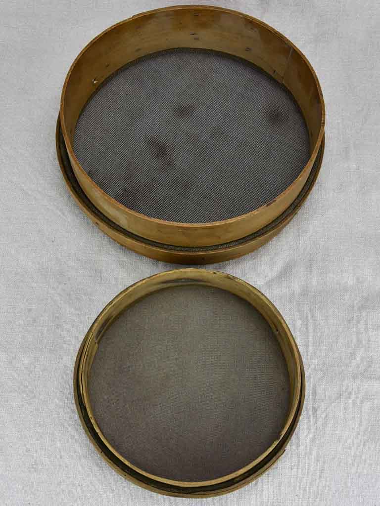 Two antique  French flour sieves