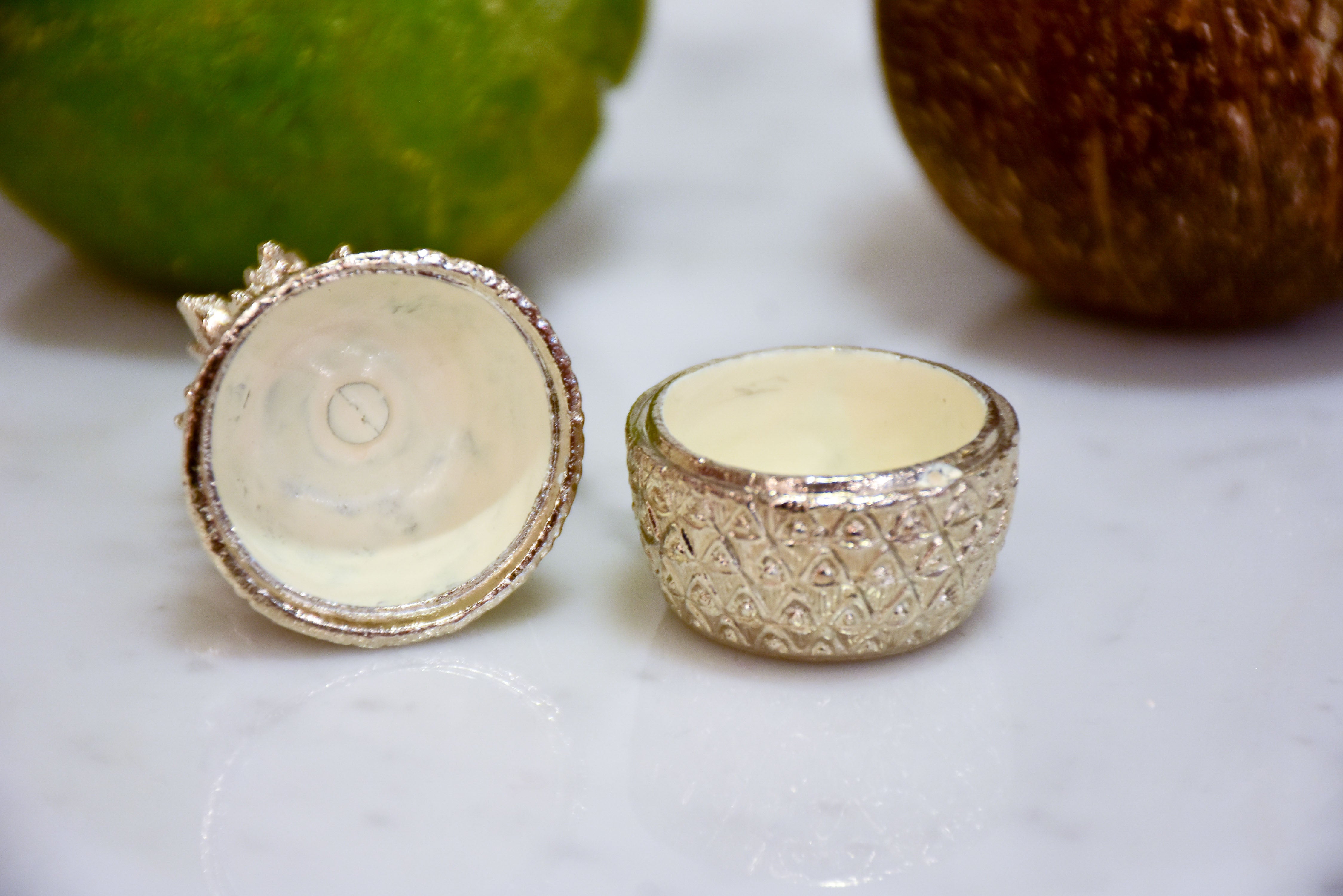 Miniature pineapple salt cellar