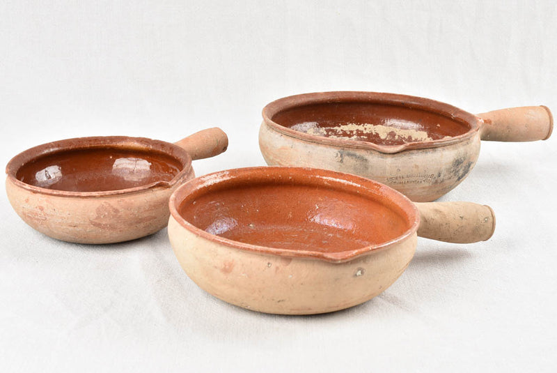 Vintage French Vallauris Terra Cotta Clay Cooking Pots/Casseroles