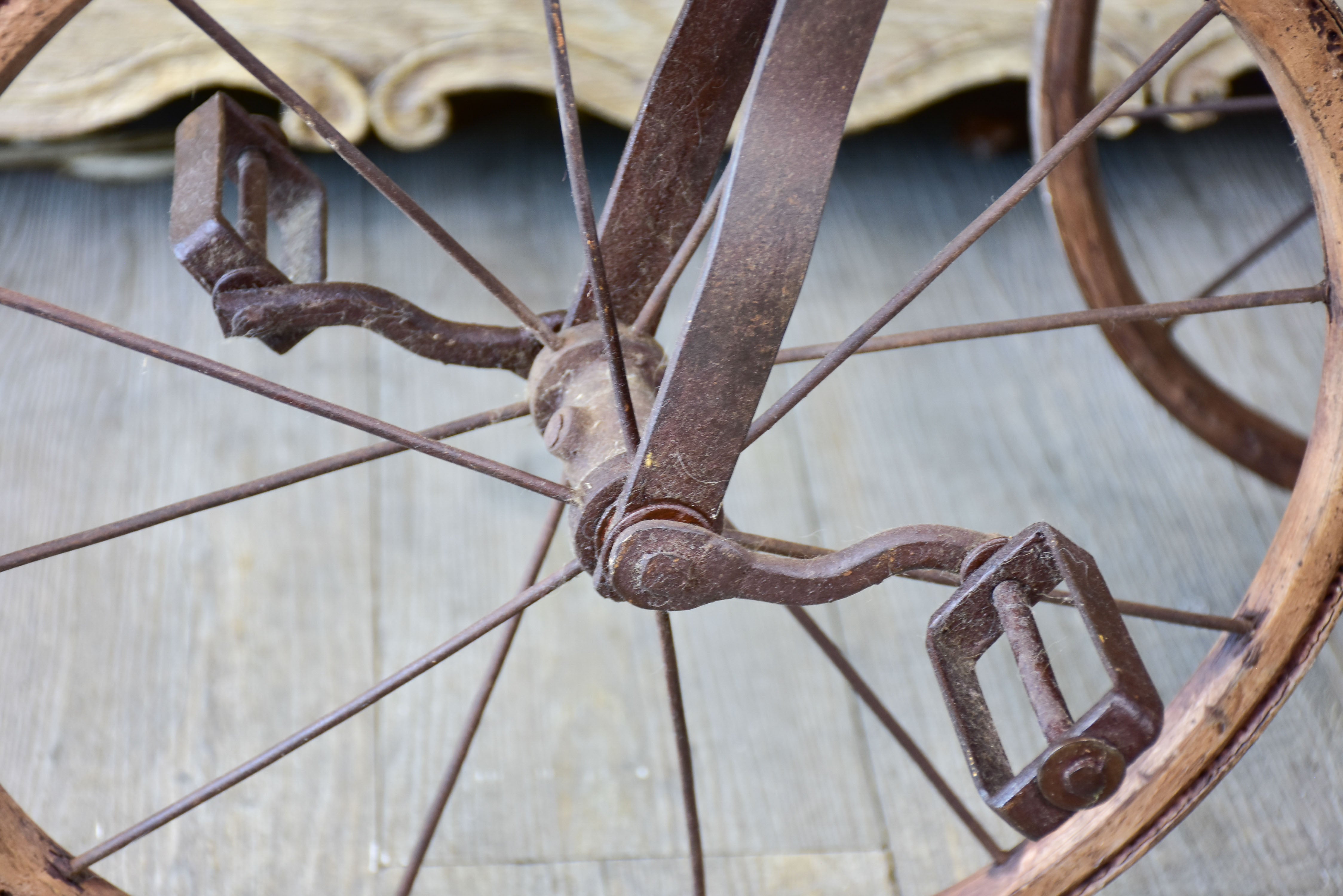 Antique French toy horse tricycle