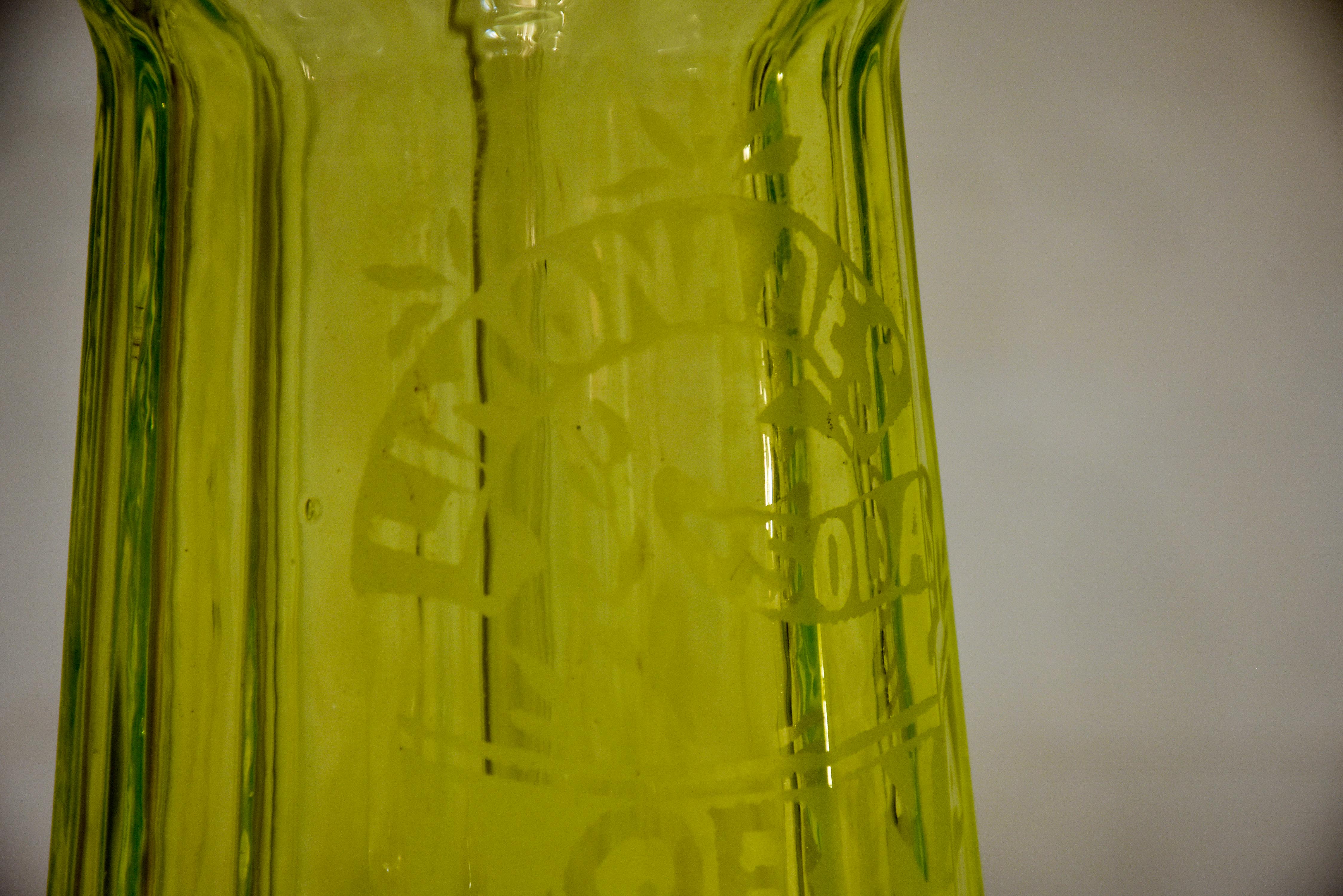 Antique French Seltzer bottle - uranium glass