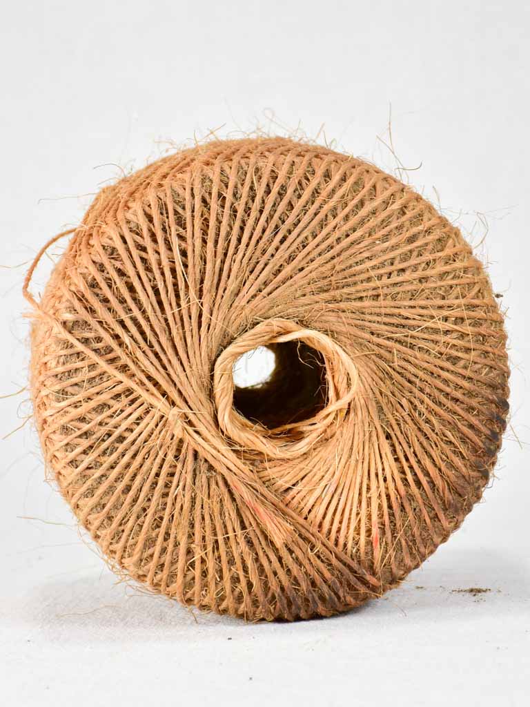 4 large antique French twine rolls 7½"