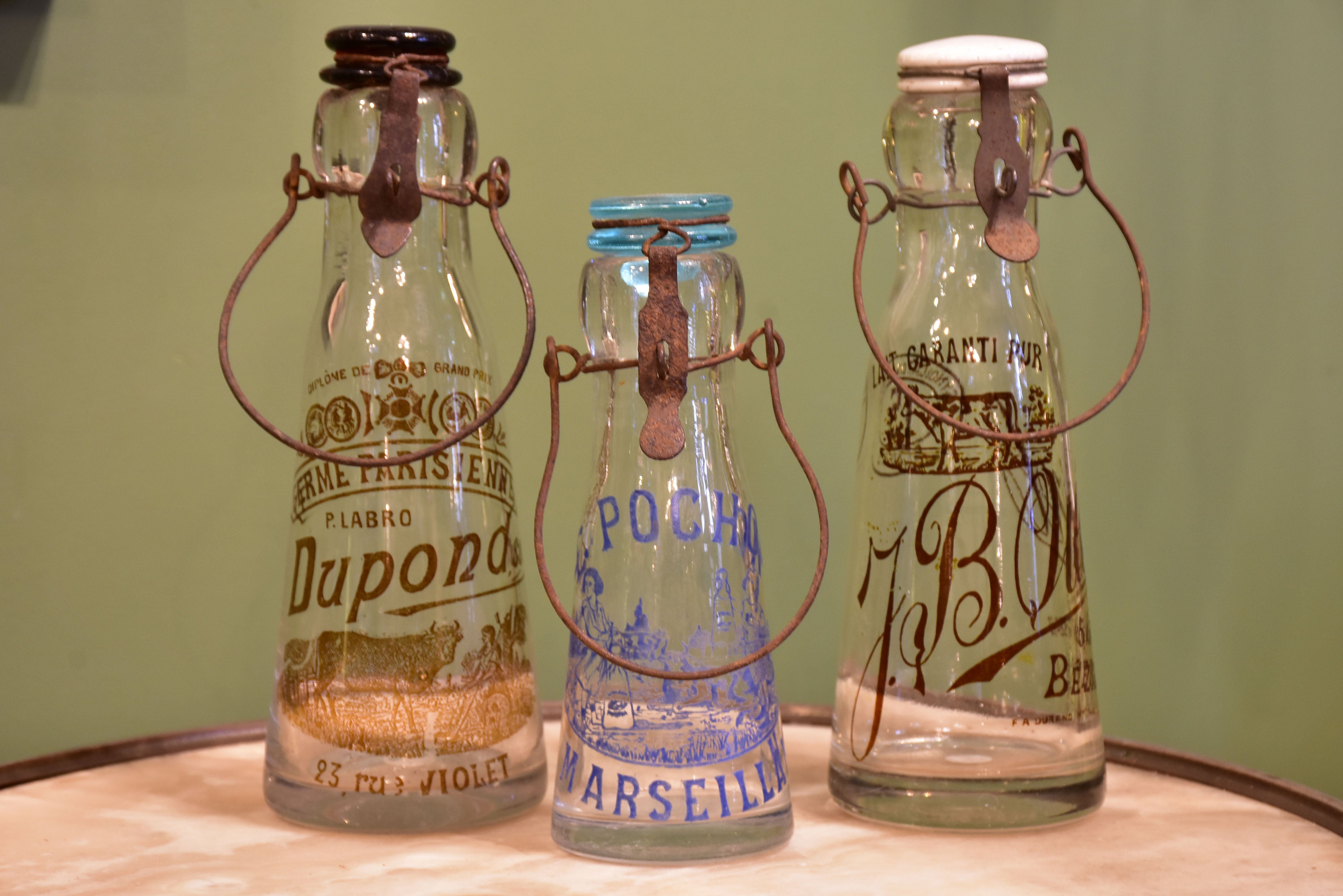 Antique French milk bottle