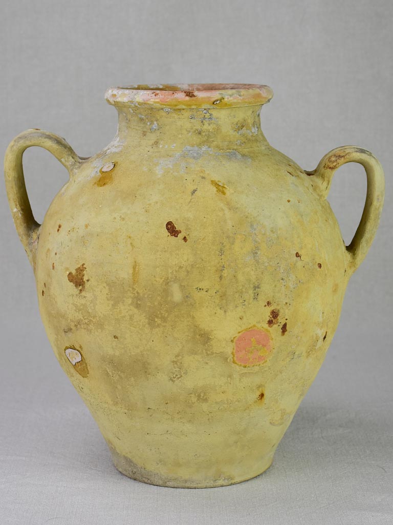 Very large French clay confit pot 13"