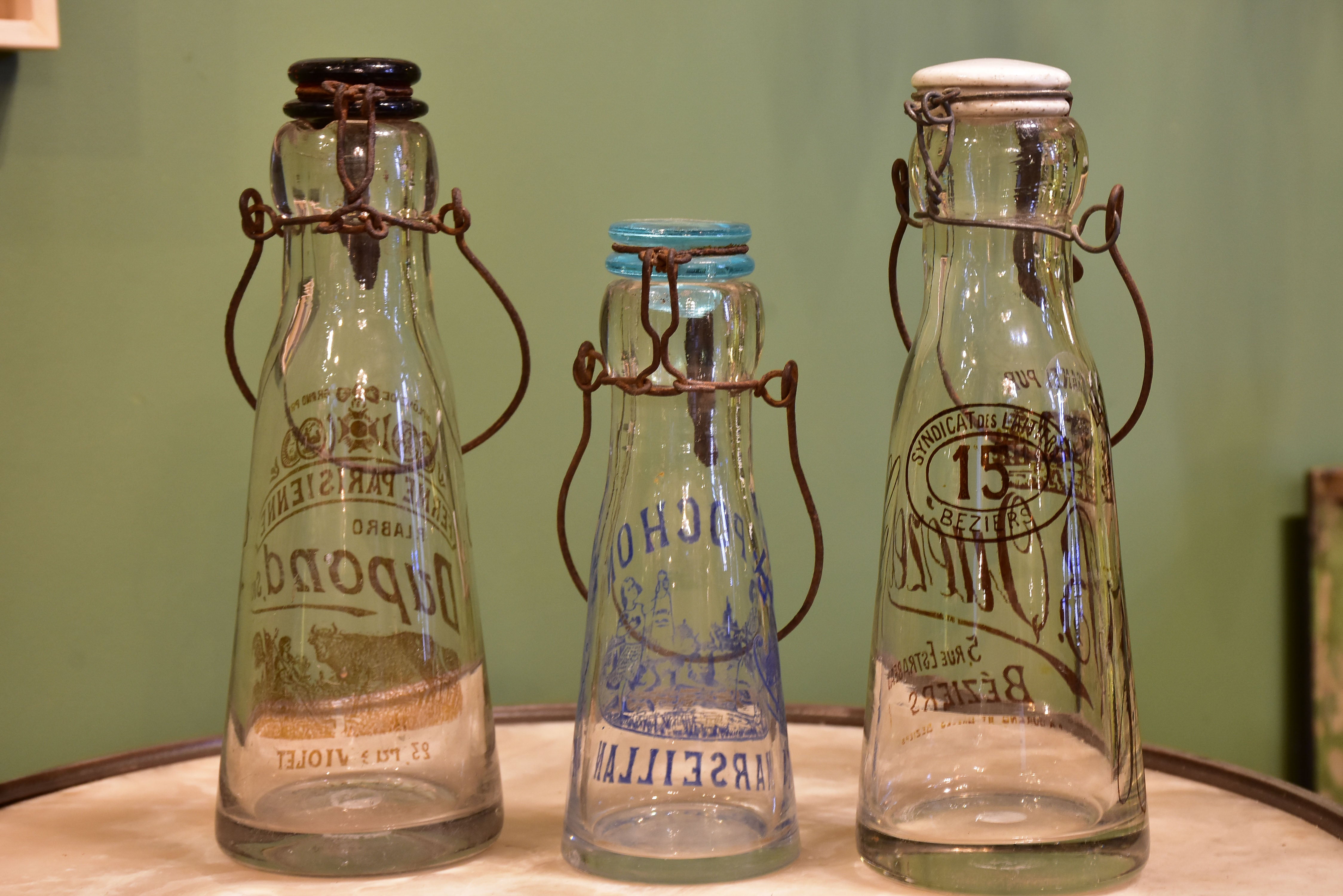 Antique French milk bottle