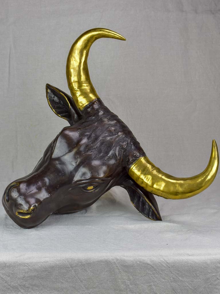 Life-size bull's head sculpture 24½" x 24"