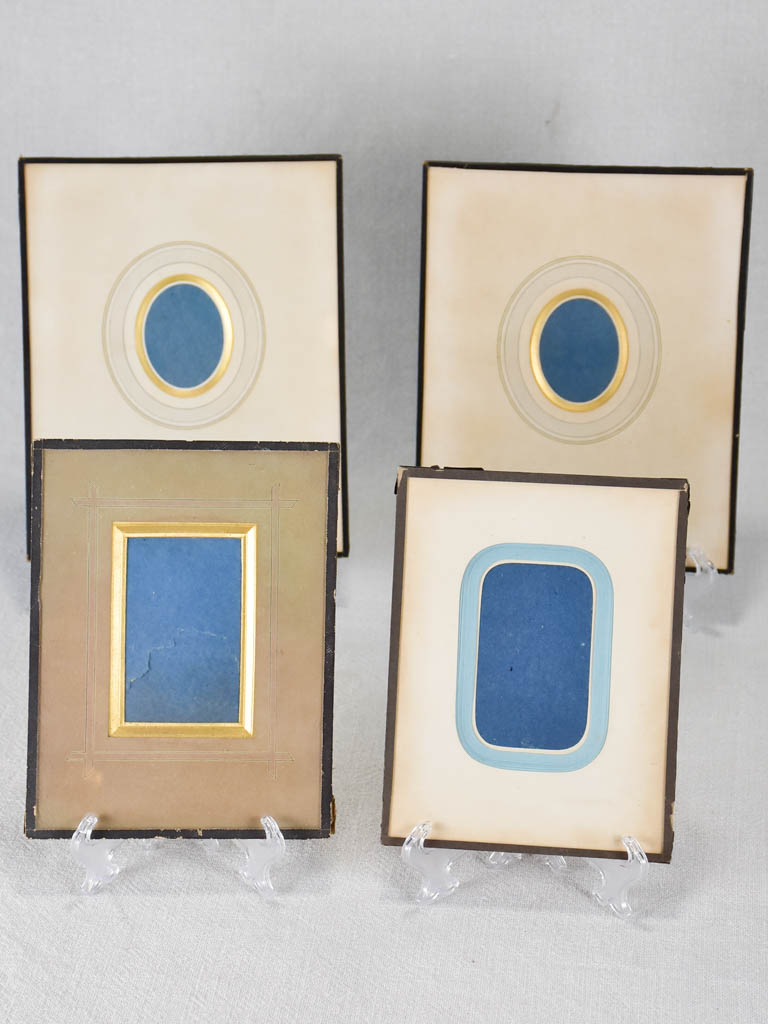 Collection of four antique French photo frames