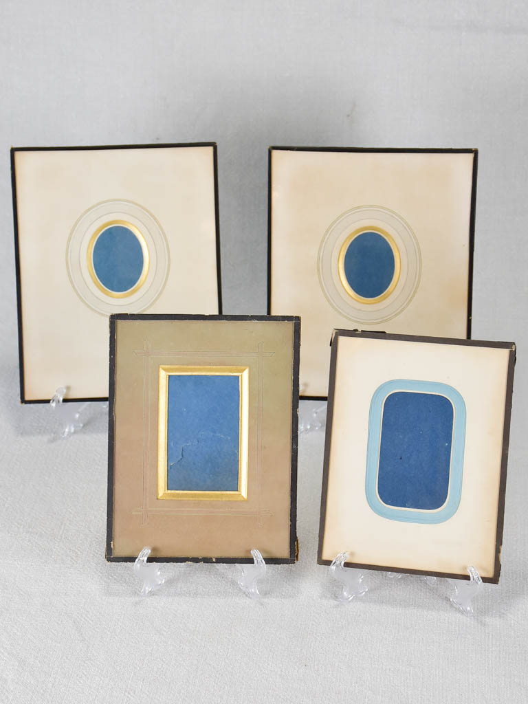 Collection of four antique French photo frames