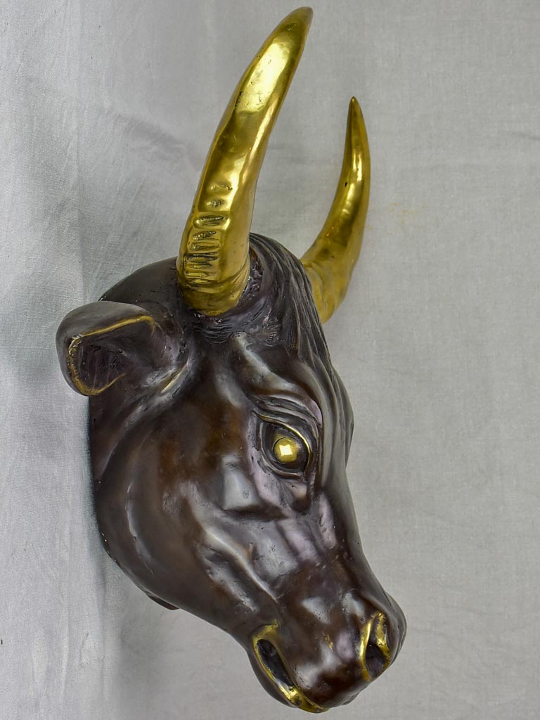 Life-size bull's head sculpture 24½" x 24"