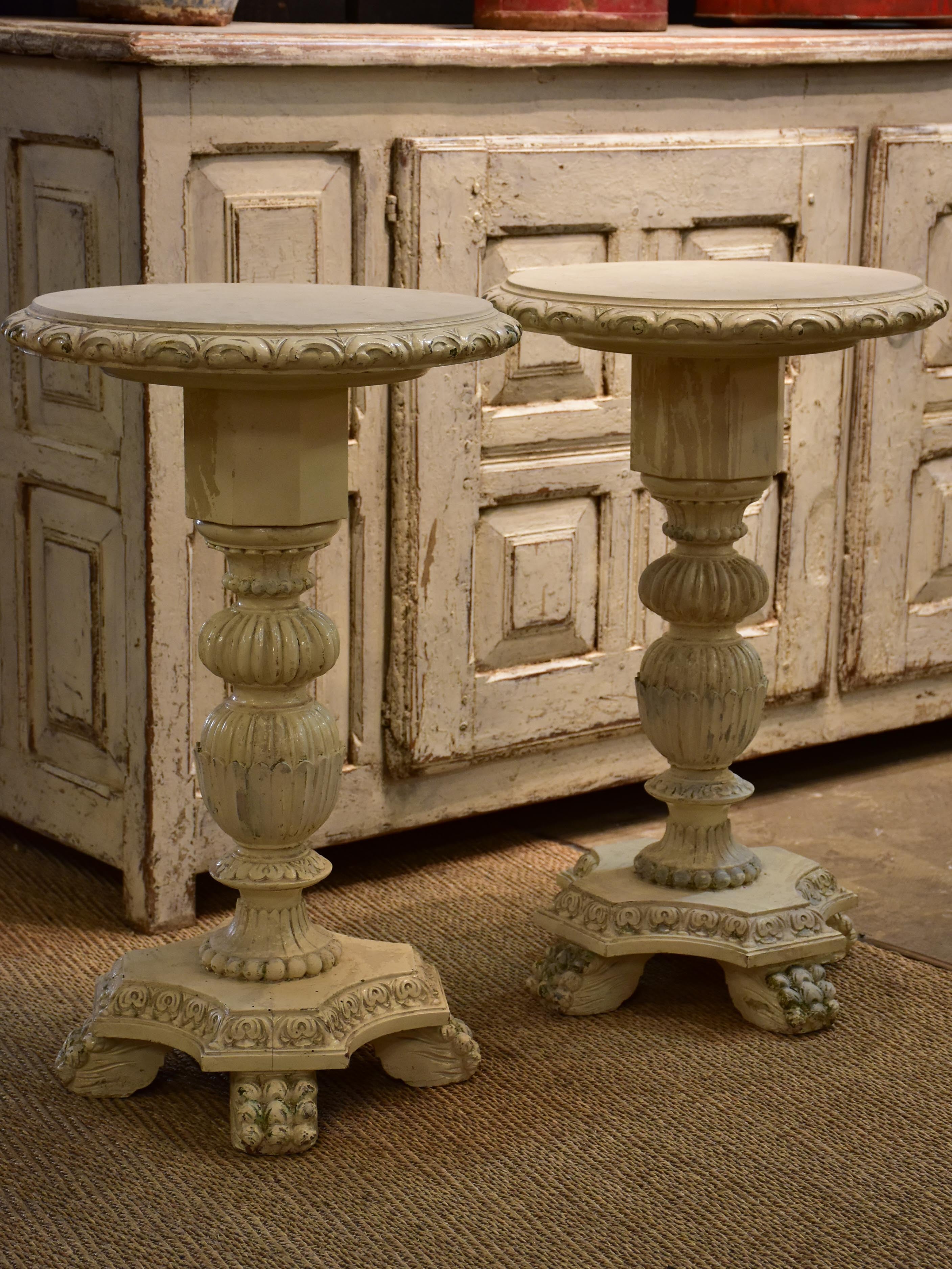 Pair of round French side tables - Victorian