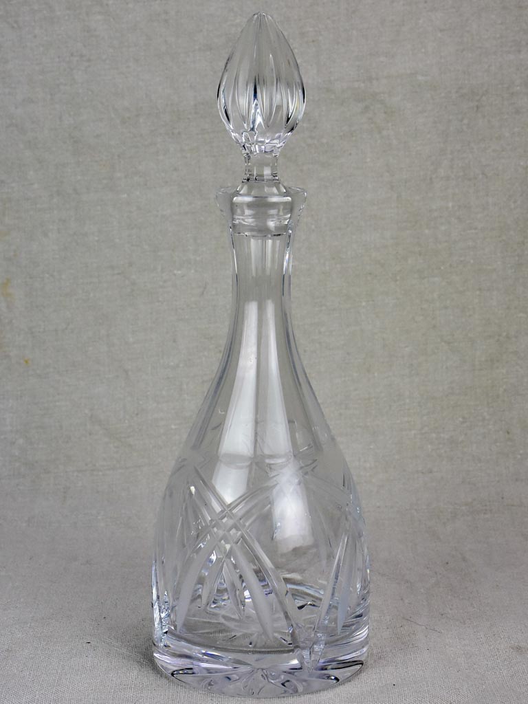 Art Deco crystal liqueur decanter with original stopper