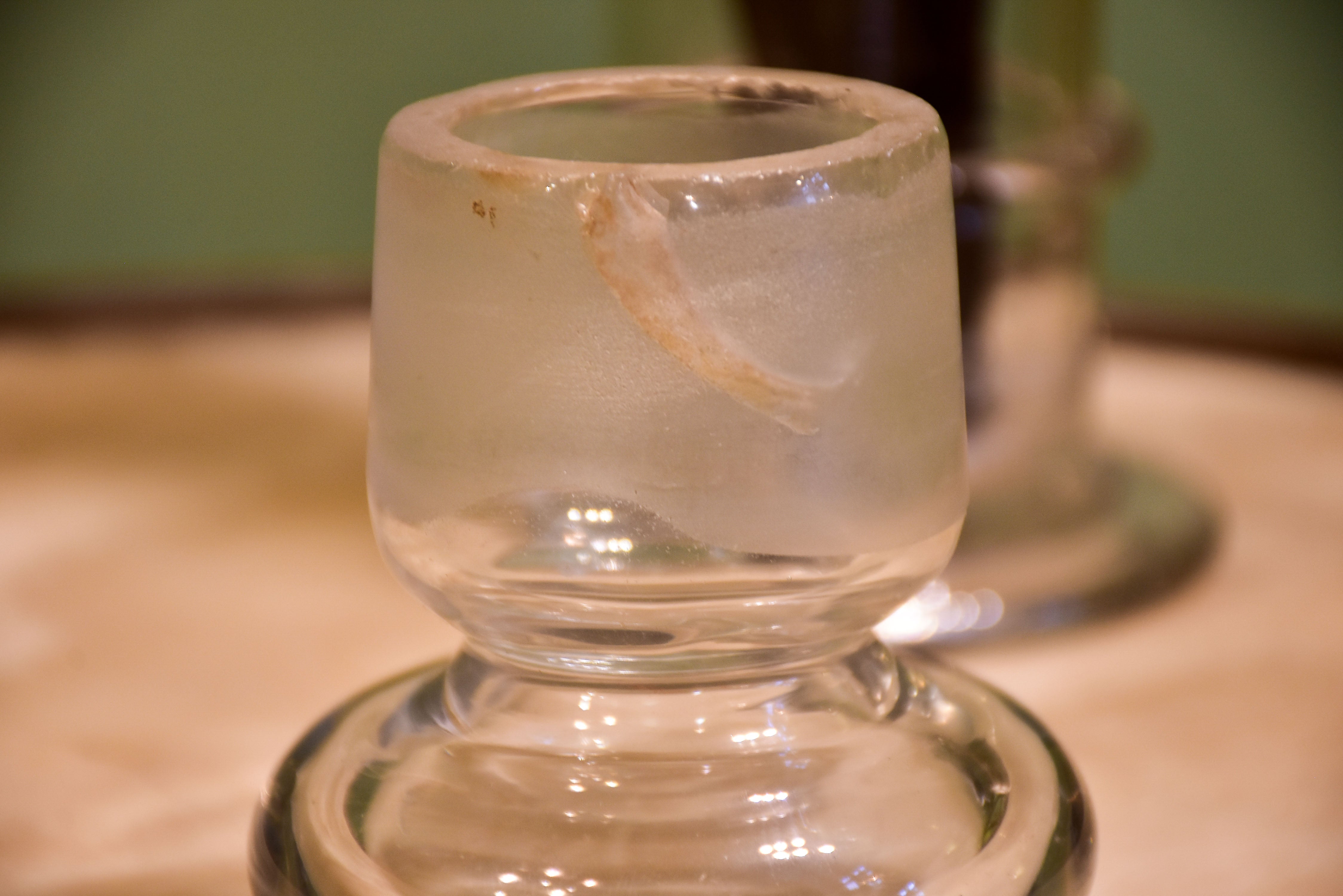 Antique French vanilla jar with lid