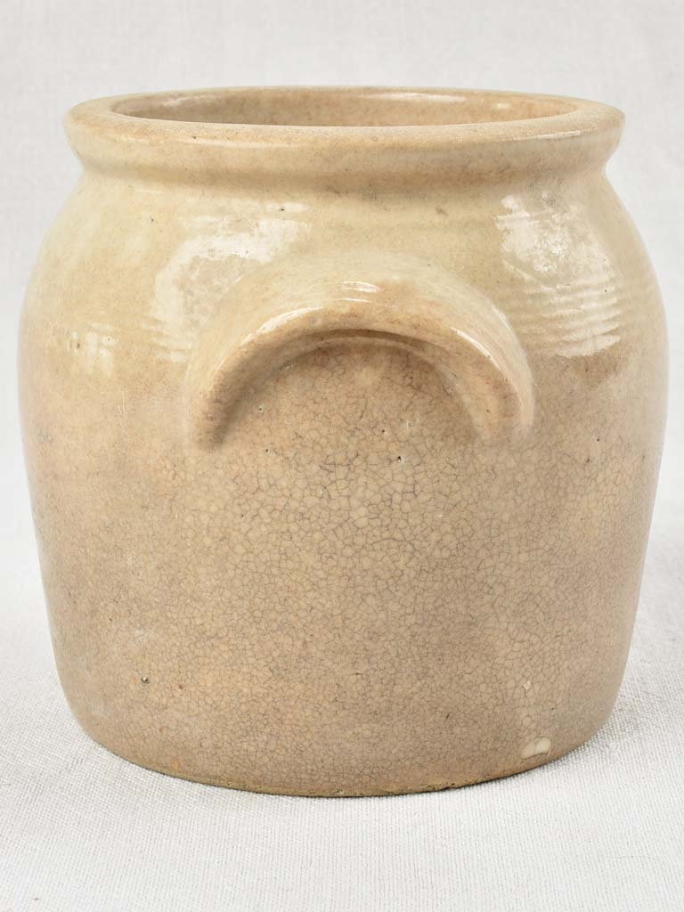 Small ceramic crock pot - beige 6¼" high