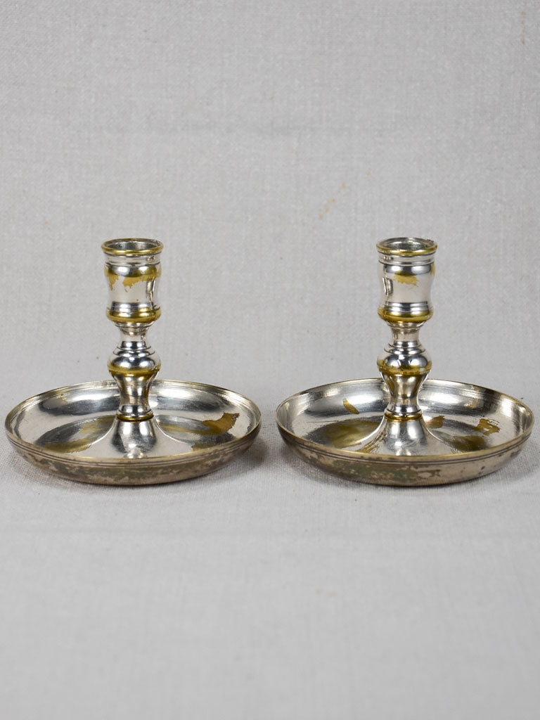 Rare eighteenth-century Louis XV silver travel candlesticks