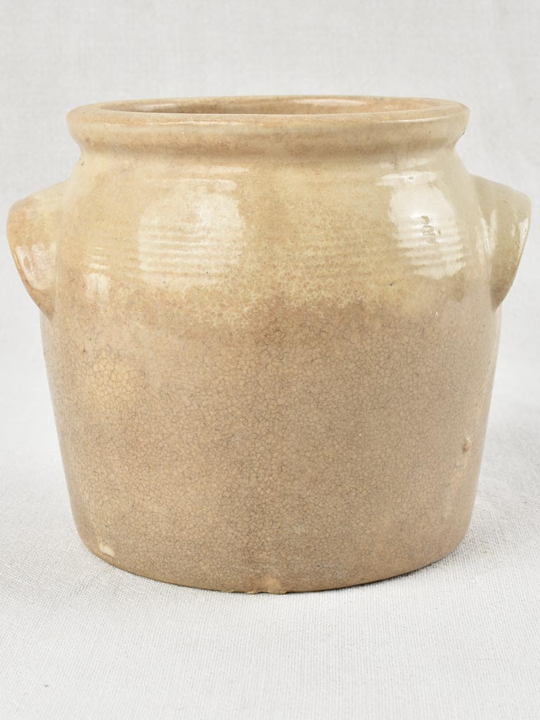 Small ceramic crock pot - beige 6¼" high