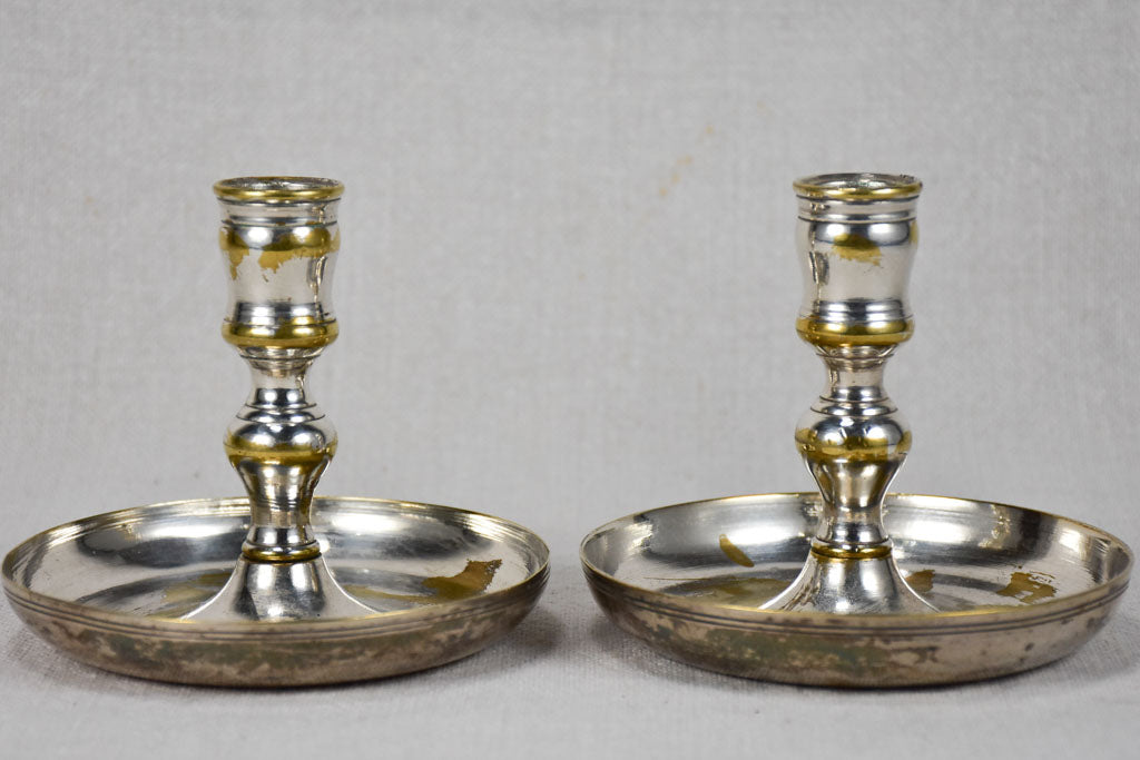 Rare eighteenth-century Louis XV silver travel candlesticks