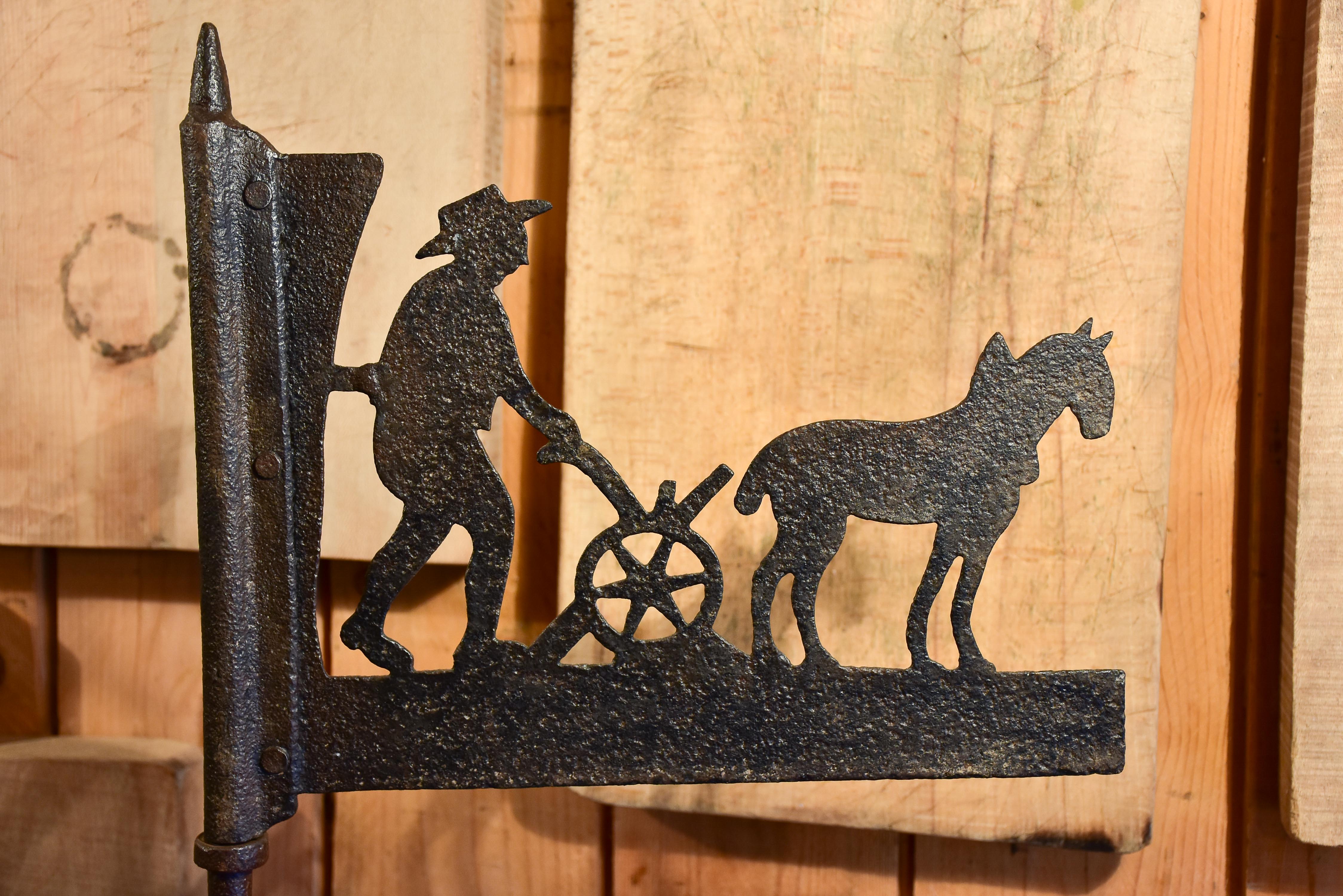 Antique French weathervane with country scene