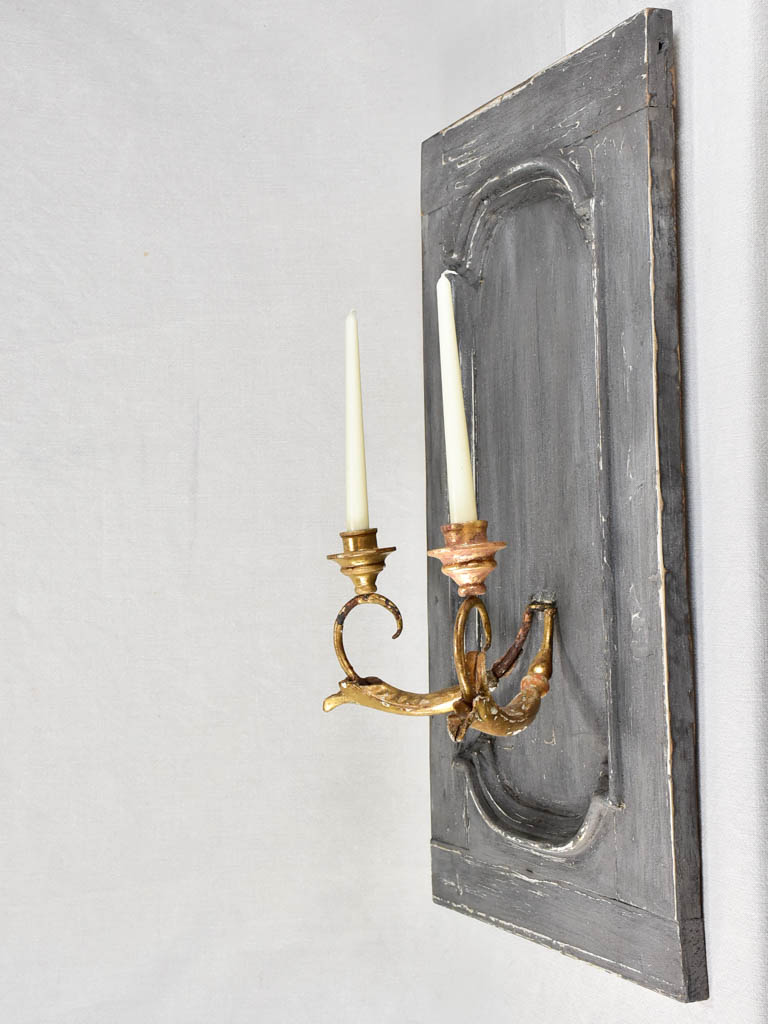 Pair of 19th-century panel wall sconces for candles