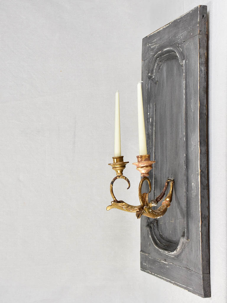 Pair of 19th-century panel wall sconces for candles