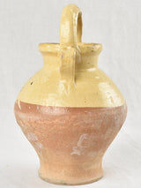 Antique French water pitcher with yellow glaze 12¼"