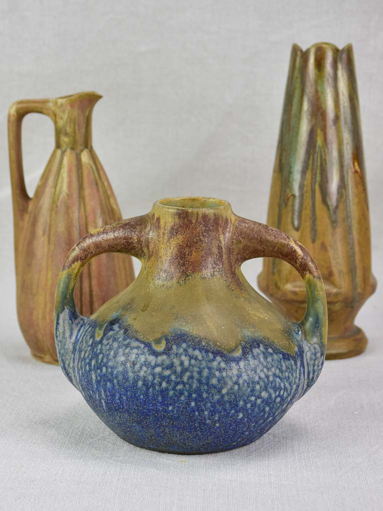 Collection of three stoneware vases - early twentieth-century