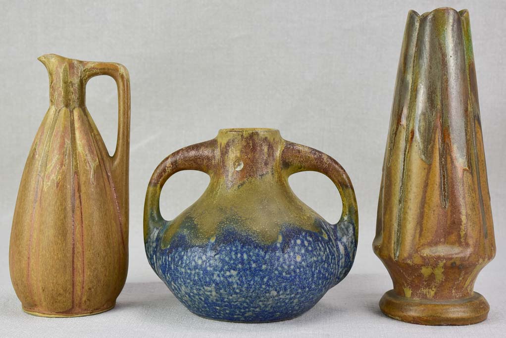 Collection of three stoneware vases - early twentieth-century