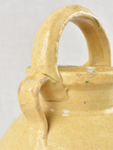 Antique French water pitcher with yellow glaze 12¼"