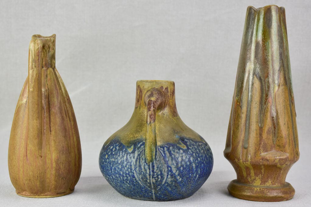 Collection of three stoneware vases - early twentieth-century