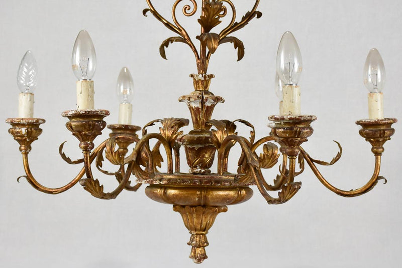 19th-century Italian chandelier with 6 lights 31½" x 24½"