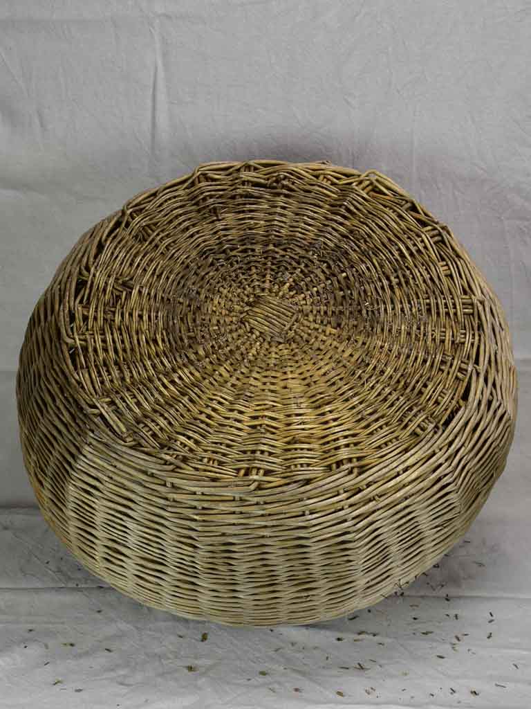 Very very large antique French wicker basket with handle 28¼"