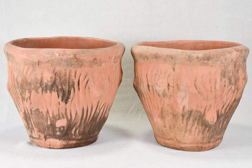 Pair of terracotta cachepot plant holders 11¾"