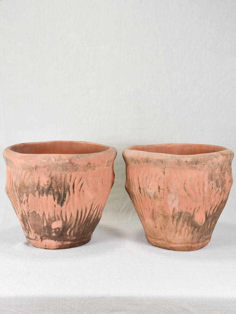 Pair of terracotta cachepot plant holders 11¾"