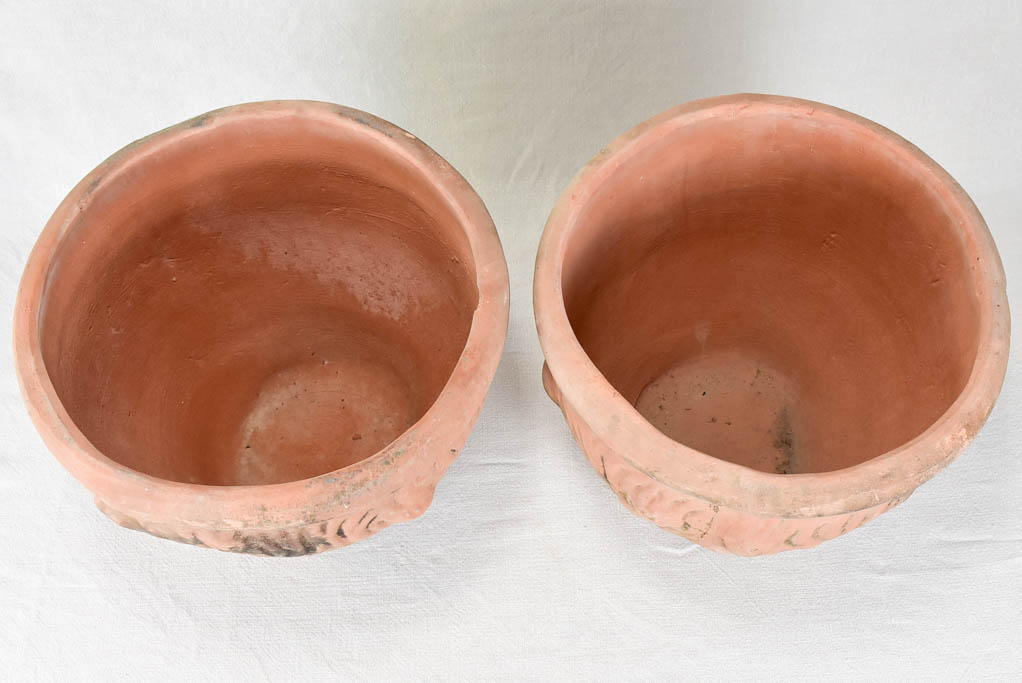 Pair of terracotta cachepot plant holders 11¾"