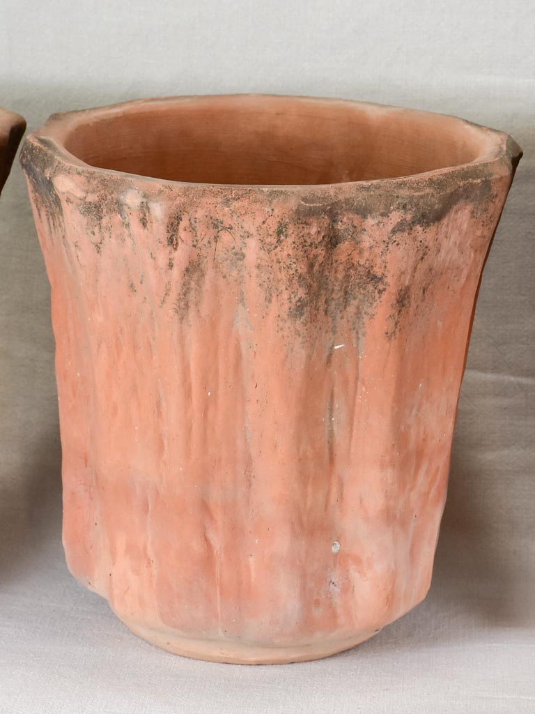 Set of four vintage terracotta garden planters