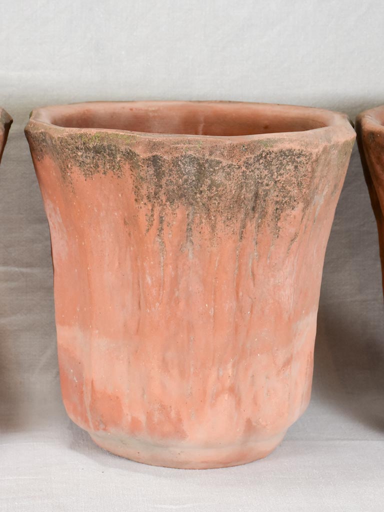 Set of four vintage terracotta garden planters