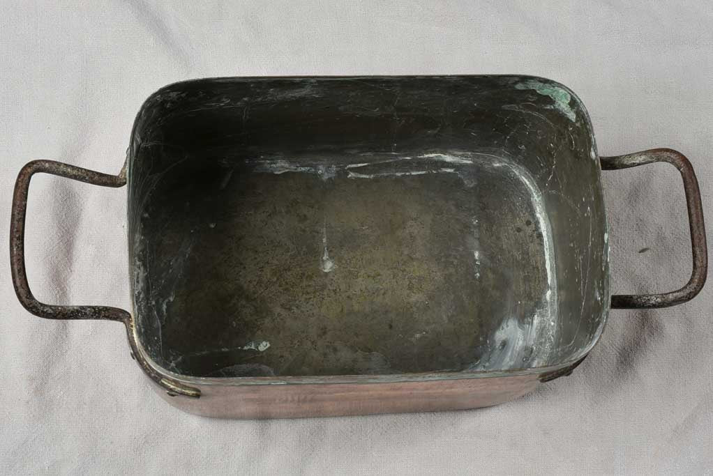 Traditional antique copper French casserole pot