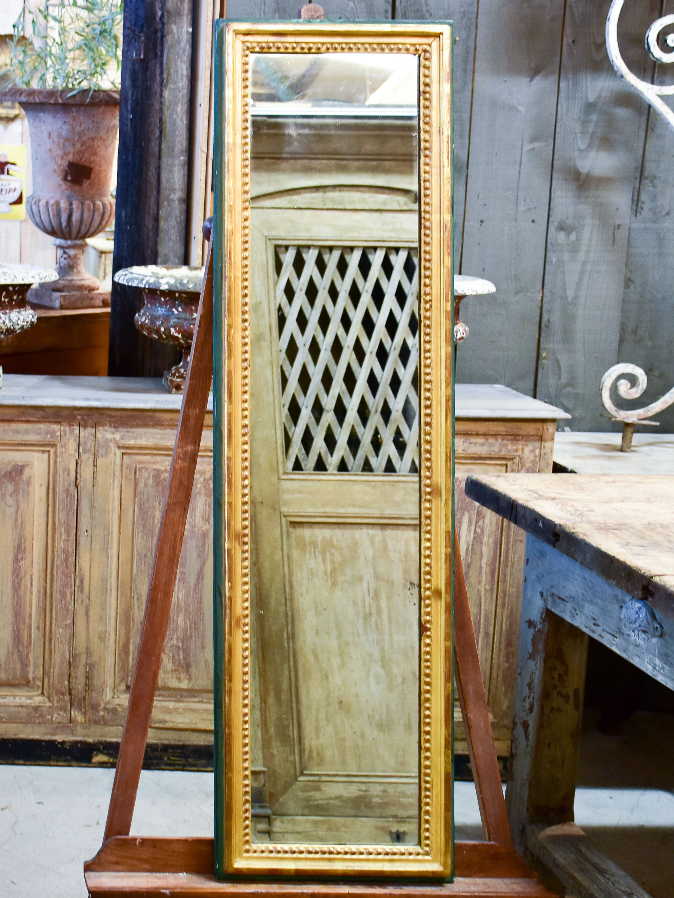 Narrow rectangular antique Louis Philippe mirror