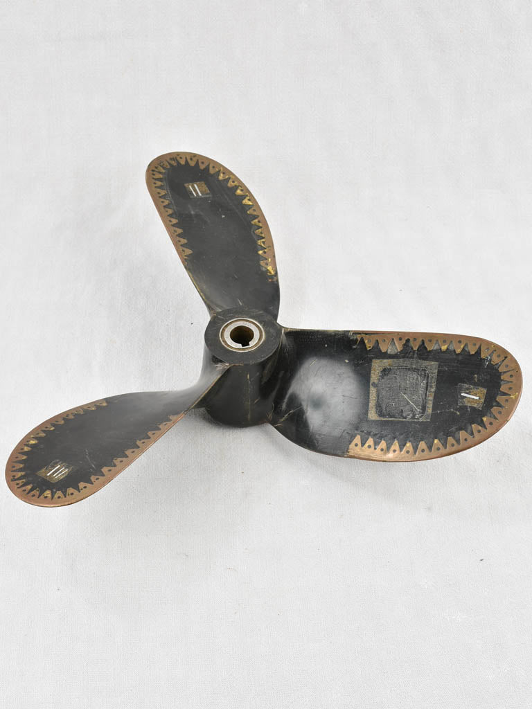 Vintage Salvaged Brass-Bordered Boat Propeller