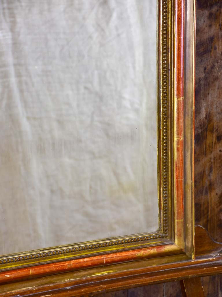 Antique French Louis Philippe mirror with timeworn gilt frame 22" x 29 ½"