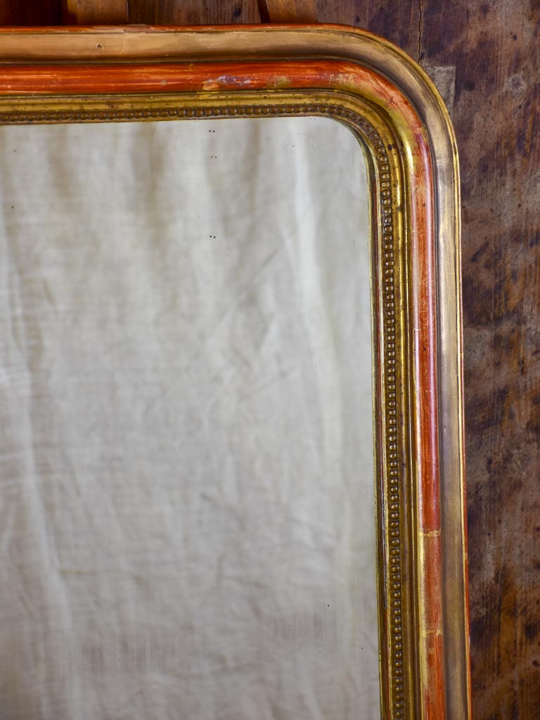 Antique French Louis Philippe mirror with timeworn gilt frame 22" x 29 ½"