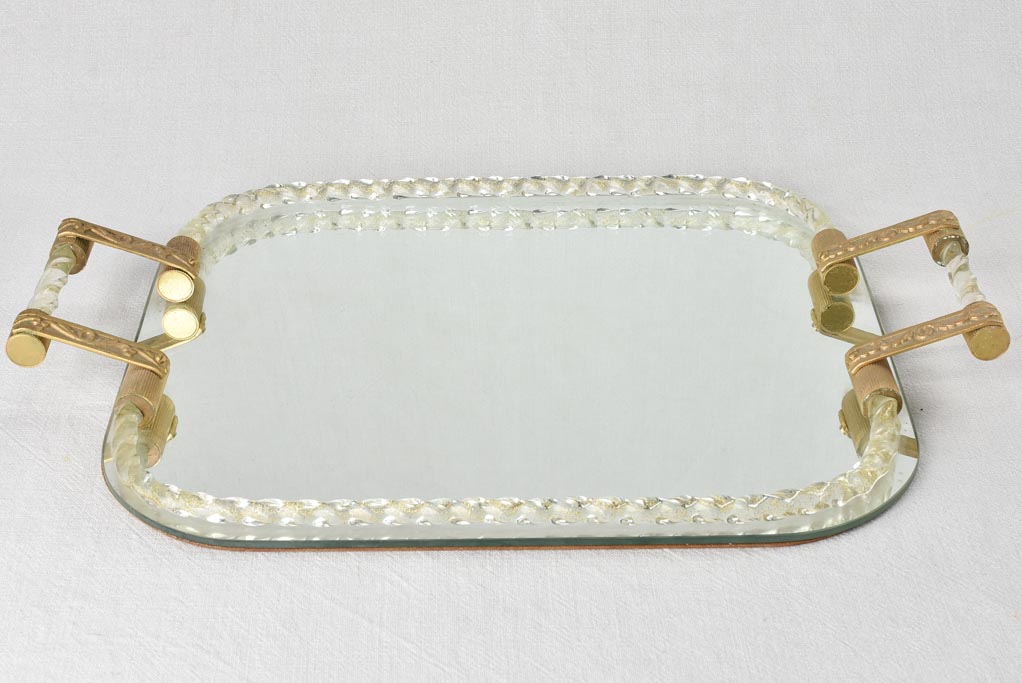 1940s  Murano mirrored tray 19"